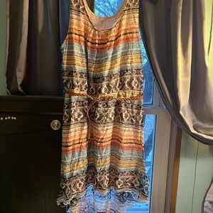 No Boundaries Striped High Low Dress - Multicolor